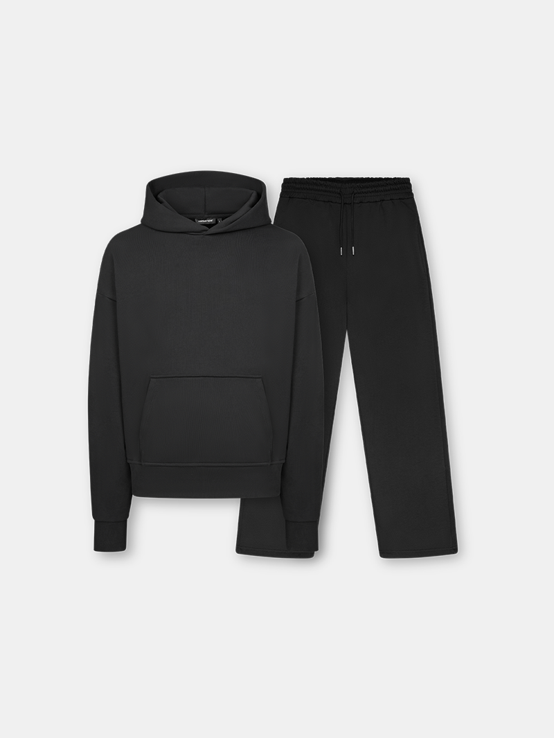 BLACK HEAVY TRACKSUIT  -  SET