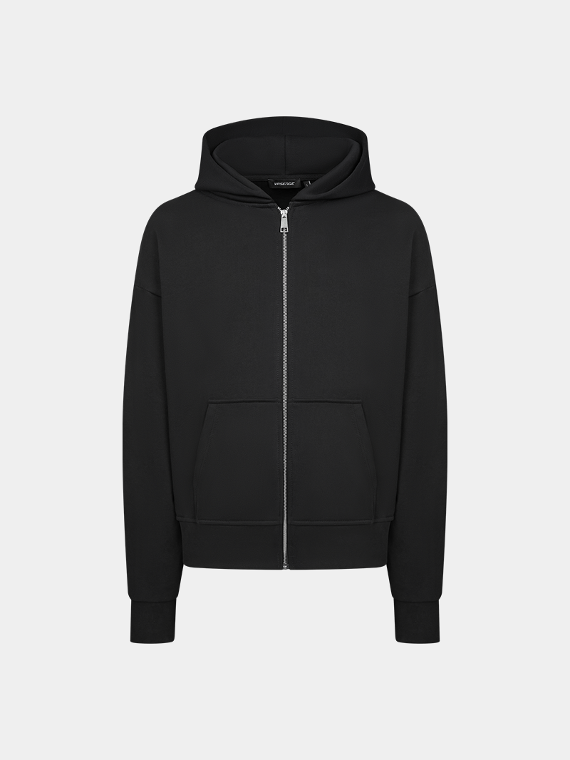 BLACK HEAVY FULL ZIP