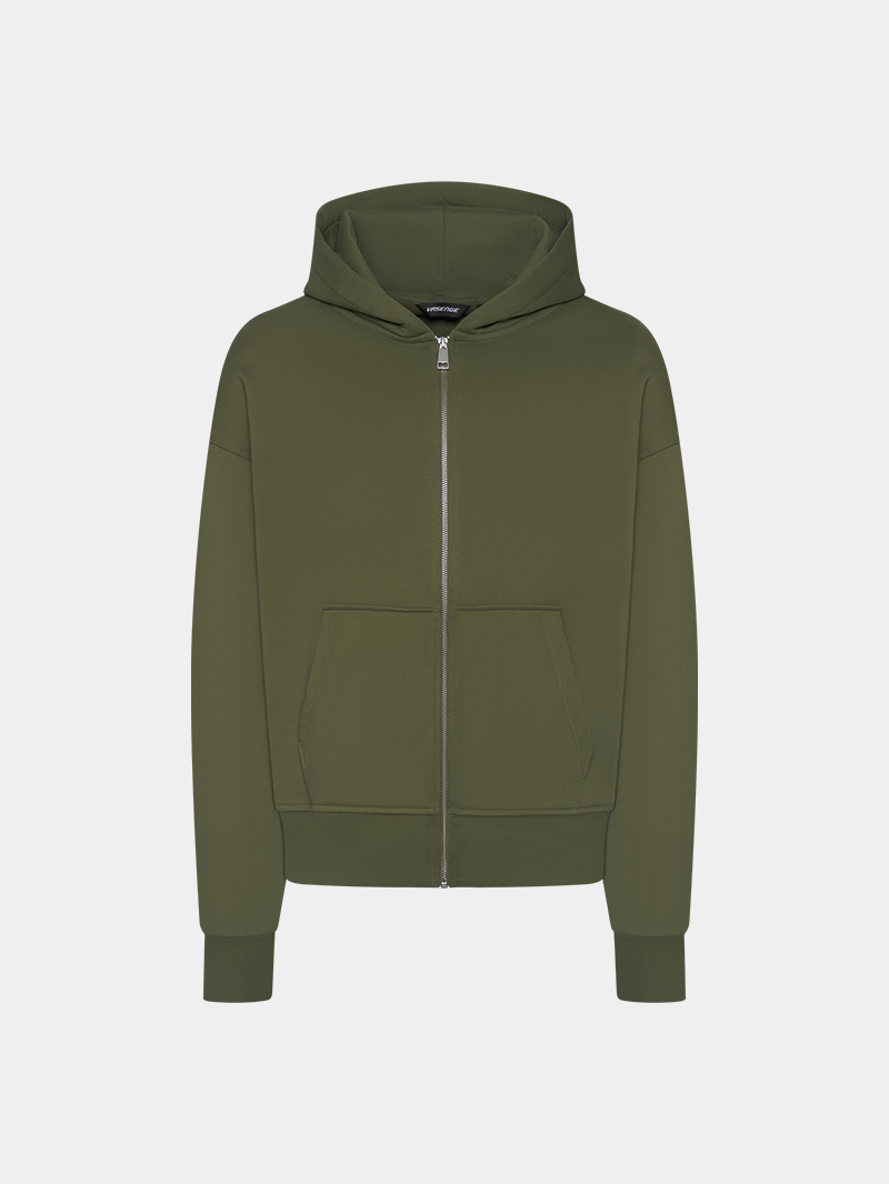 KHAKI HEAVY FULL ZIP