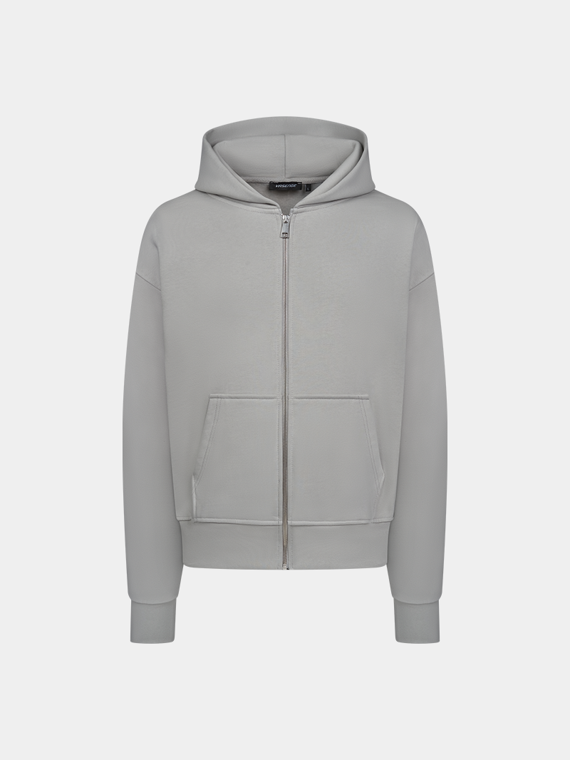 GREY HEAVY FULL ZIP